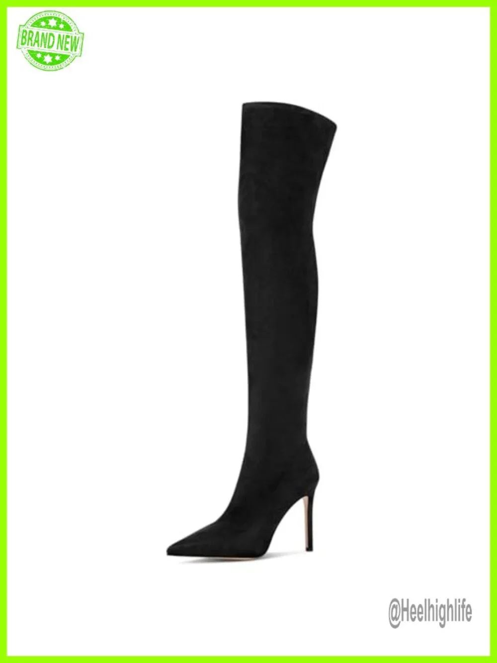 Over the Knee Suede Boots Pointed Toe High Heel Thigh High Stretch Fall Boots